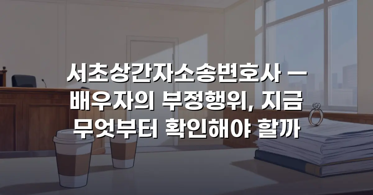 서초상간자소송변호사 — 배우자의 부정행위, 지금 무엇부터 확인해야 할까