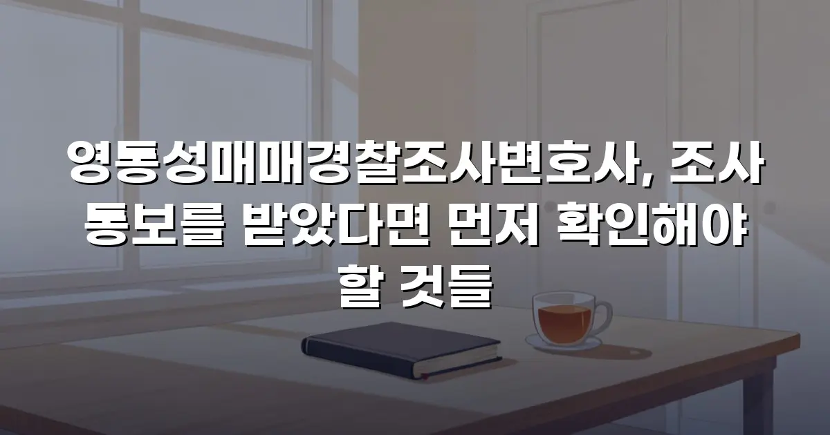 영통성매매경찰조사변호사, 조사 통보를 받았다면 먼저 확인해야 할 것들