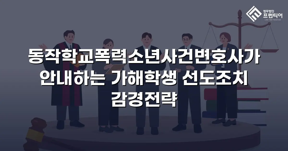 동작학교폭력소년사건변호사가 안내하는 가해학생 선도조치 감경전략