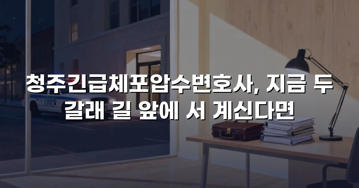 청주긴급체포압수변호사, 지금 두 갈래 길 앞에 서 계신다면