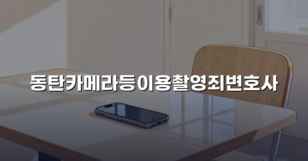 동탄카메라등이용촬영죄변호사