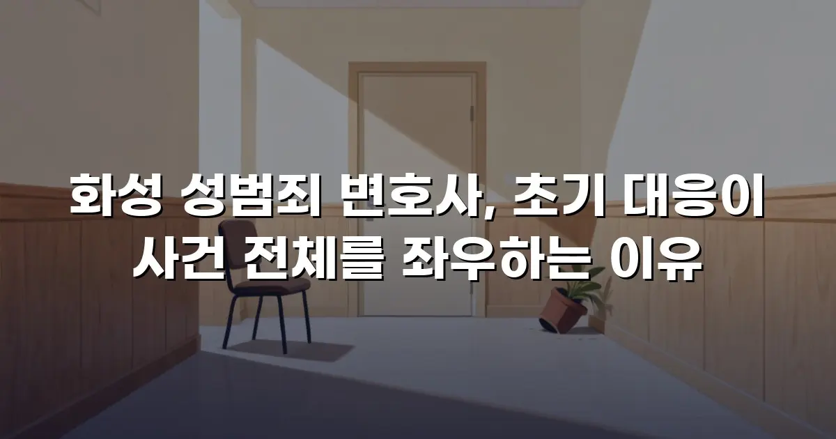 화성 성범죄 변호사, 초기 대응이 사건 전체를 좌우하는 이유