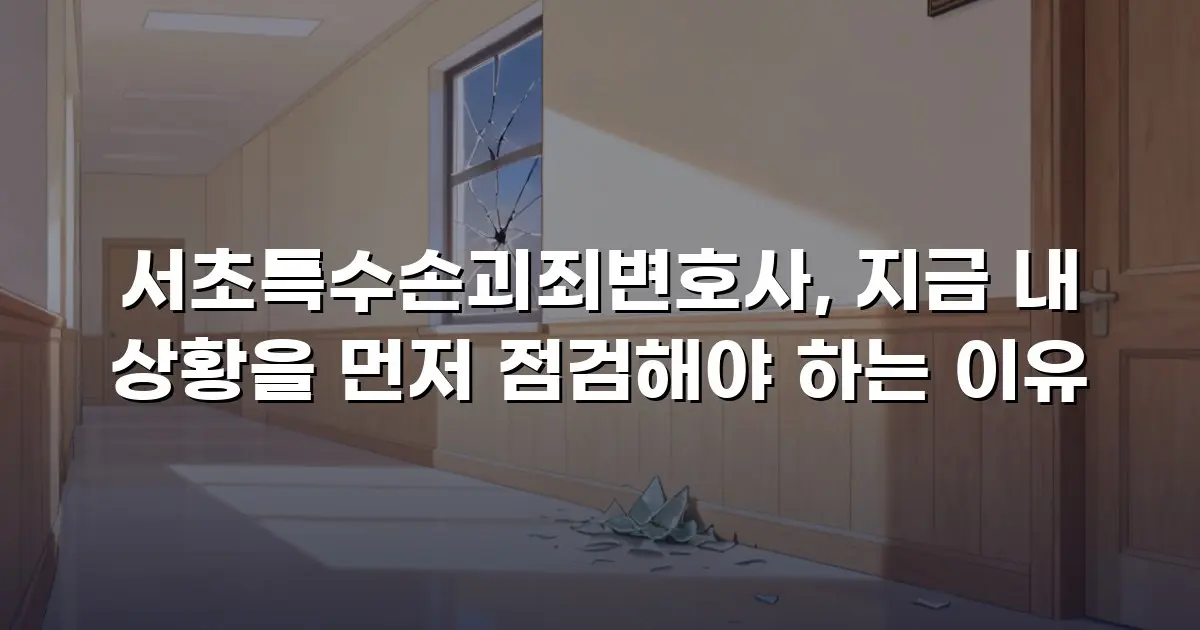 서초특수손괴죄변호사, 지금 내 상황을 먼저 점검해야 하는 이유