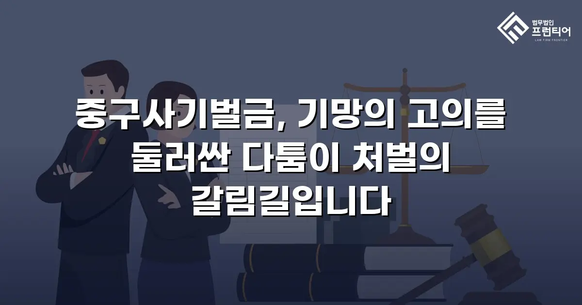 중구사기벌금, 기망의 고의를 둘러싼 다툼이 처벌의 갈림길입니다