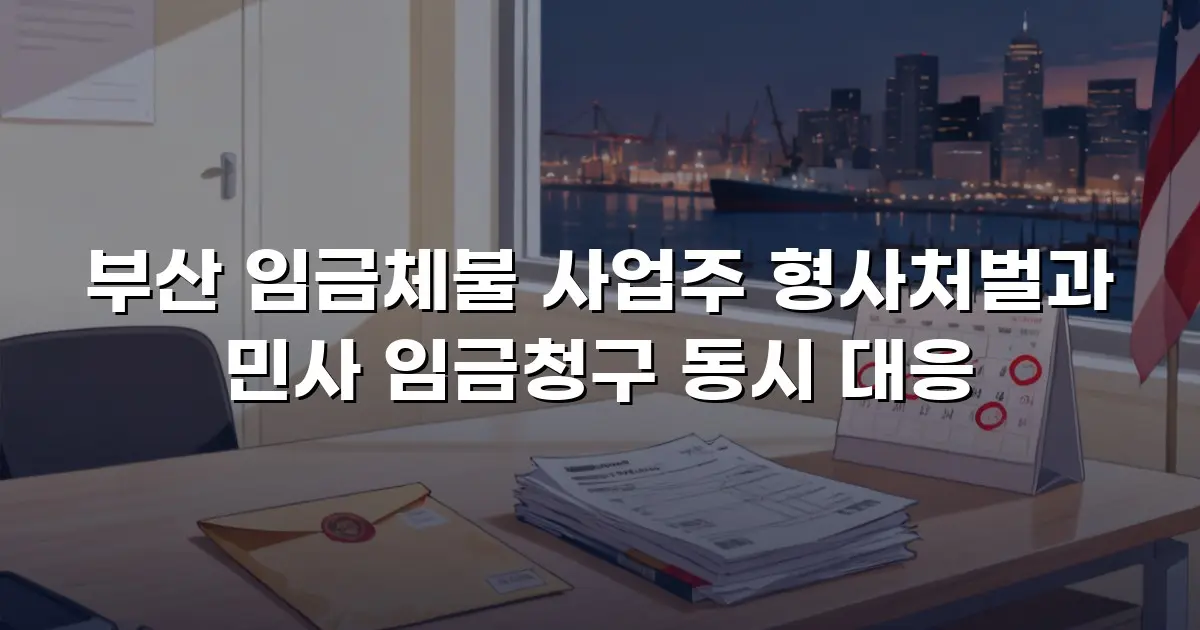 부산 임금체불 사업주 형사처벌과 민사 임금청구 동시 대응