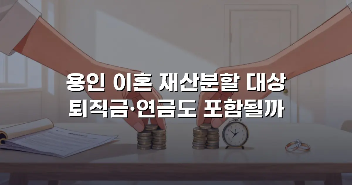 용인 이혼 재산분할 대상 퇴직금·연금도 포함될까