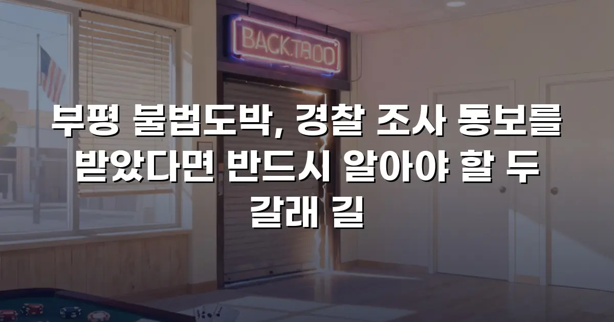 부평 불법도박, 경찰 조사 통보를 받았다면 반드시 알아야 할 두 갈래 길