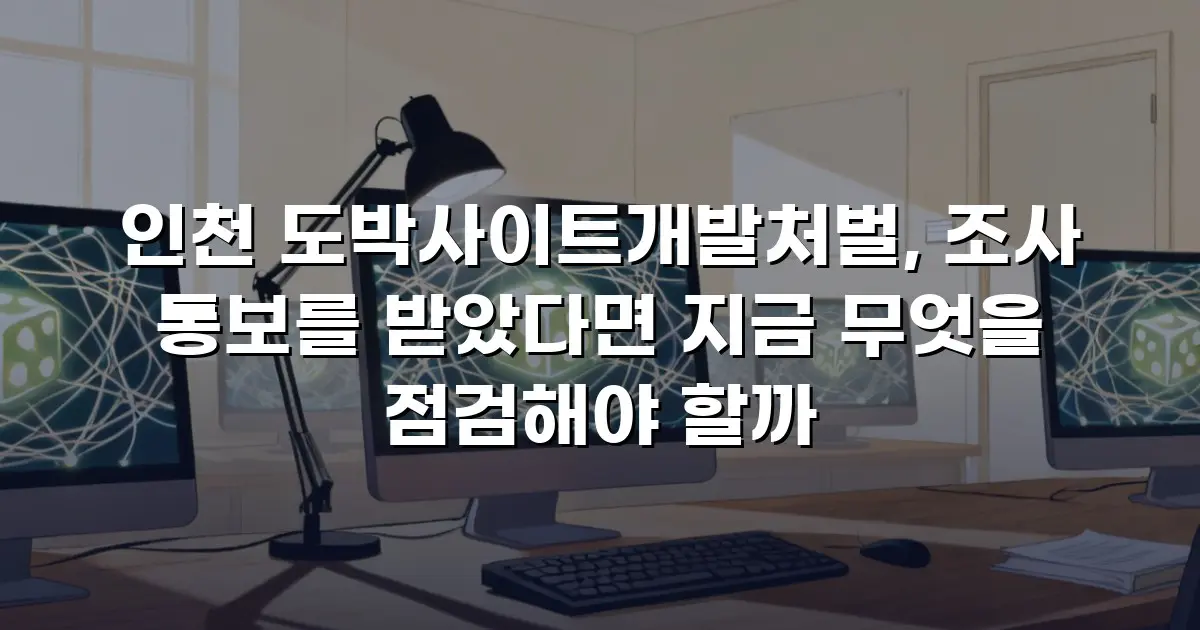 인천 도박사이트개발처벌, 조사 통보를 받았다면 지금 무엇을 점검해야 할까