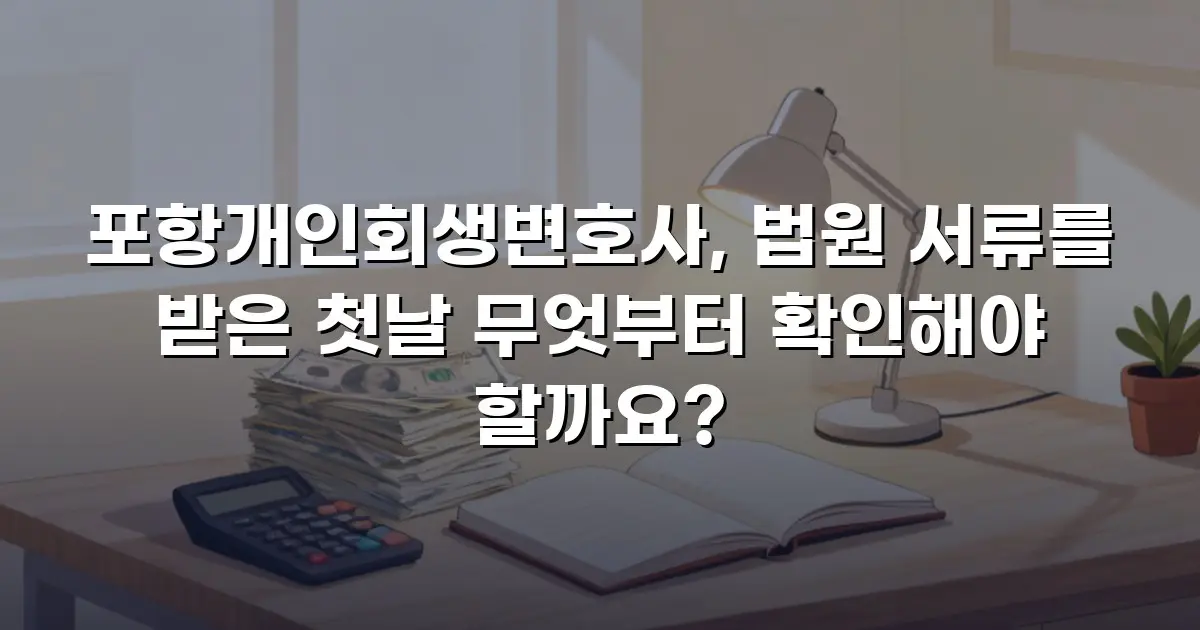 포항개인회생변호사, 법원 서류를 받은 첫날 무엇부터 확인해야 할까요?