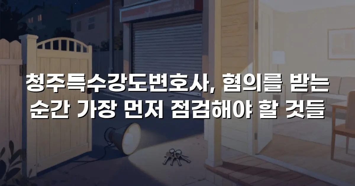 청주특수강도변호사, 혐의를 받는 순간 가장 먼저 점검해야 할 것들