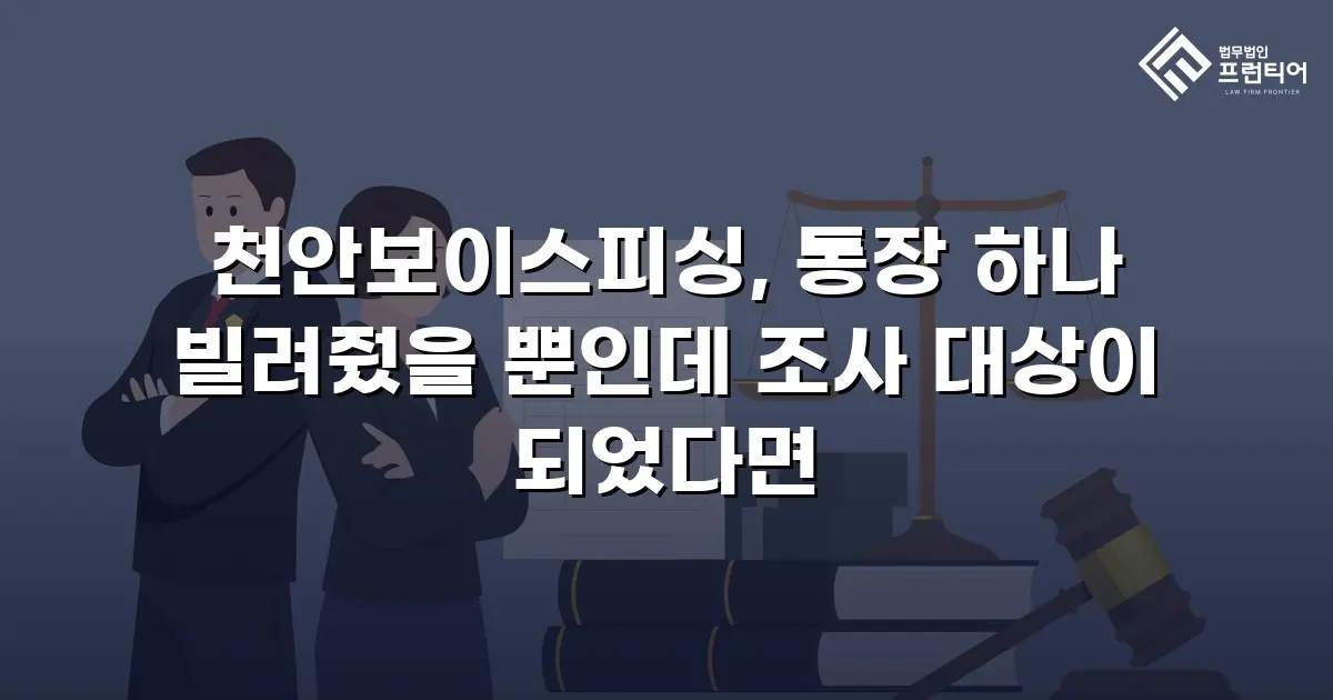 천안보이스피싱, 통장 하나 빌려줬을 뿐인데 조사 대상이 되었다면