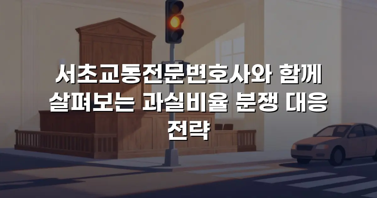 서초교통전문변호사와 함께 살펴보는 과실비율 분쟁 대응 전략