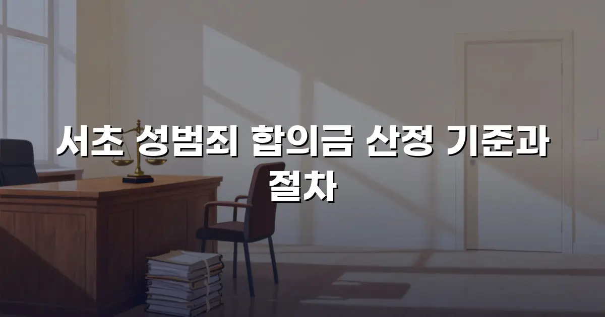 서초 성범죄 합의금 산정 기준과 절차