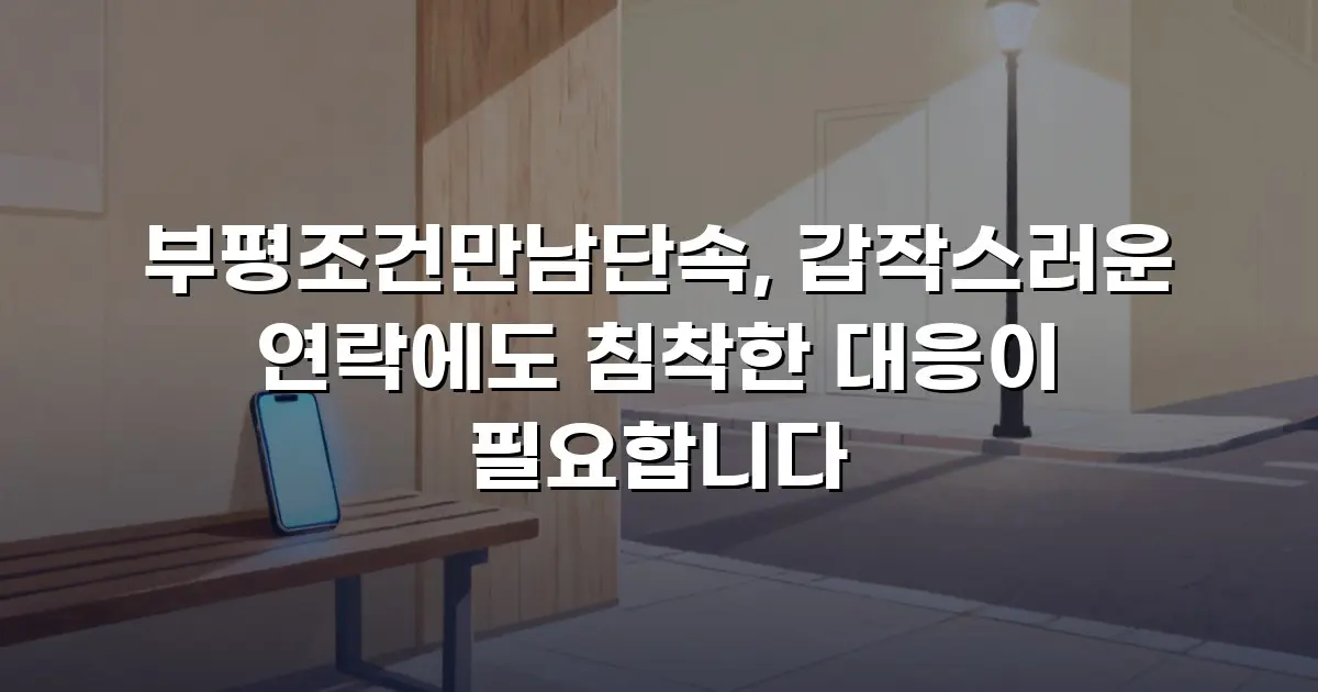 부평조건만남단속, 갑작스러운 연락에도 침착한 대응이 필요합니다
