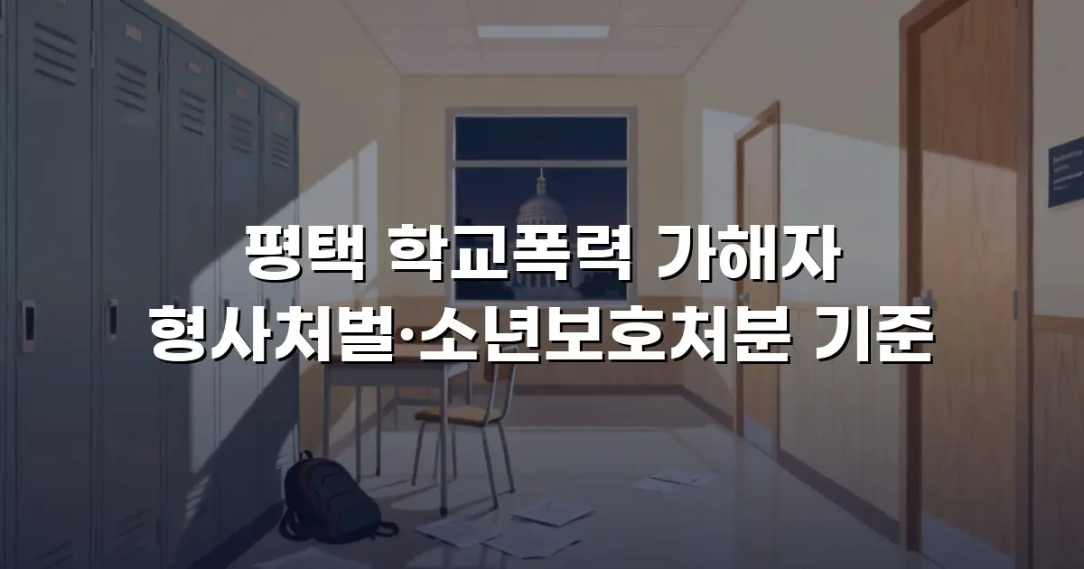 평택 학교폭력 가해자 형사처벌·소년보호처분 기준