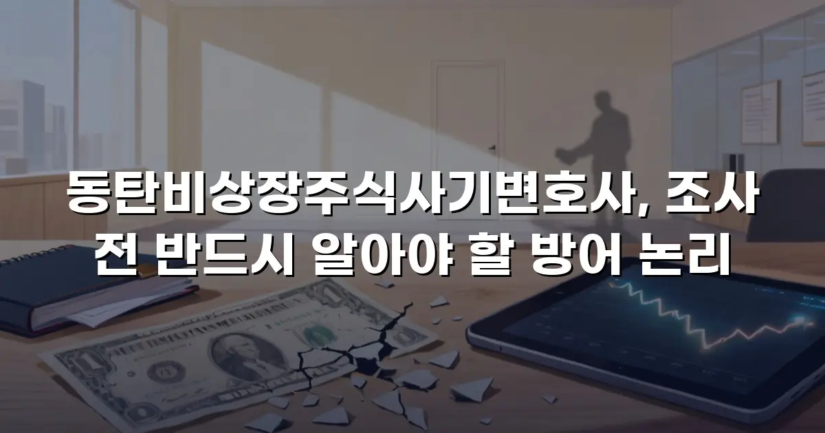 동탄비상장주식사기변호사, 조사 전 반드시 알아야 할 방어 논리