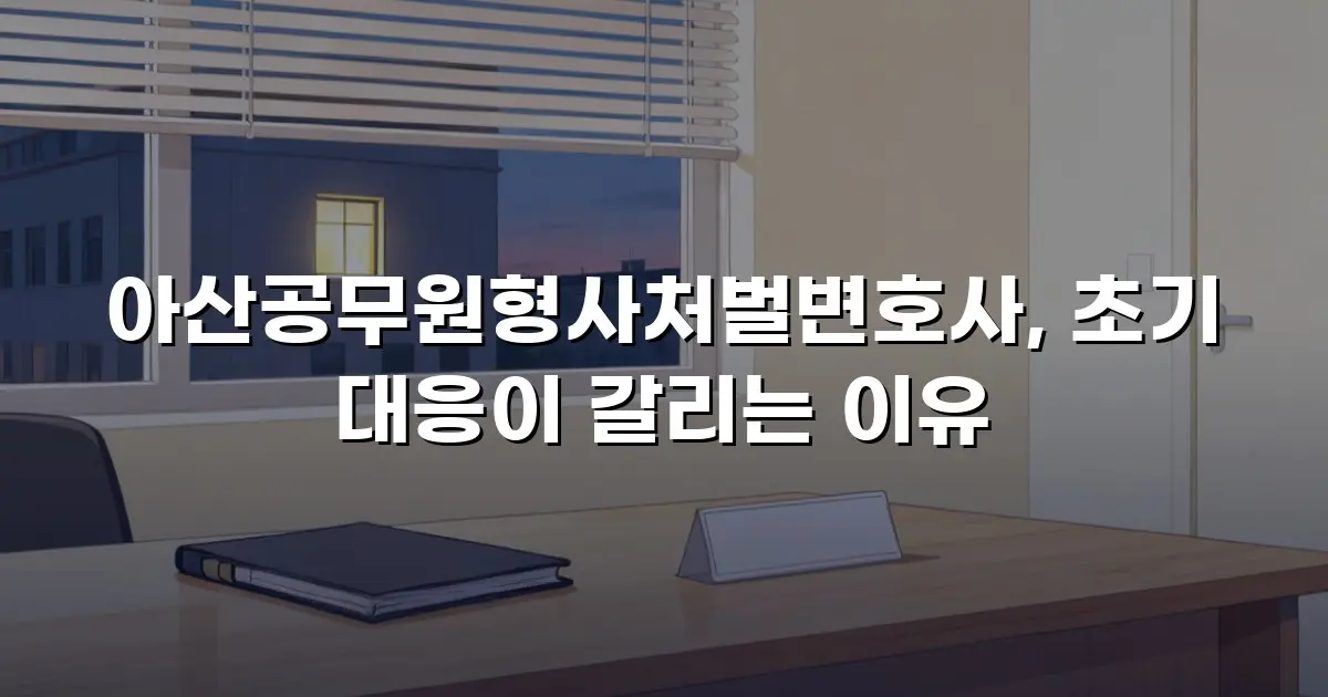 아산공무원형사처벌변호사, 초기 대응이 갈리는 이유