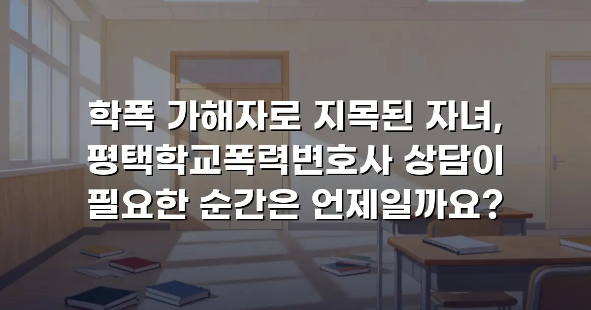 학폭 가해자로 지목된 자녀, 평택학교폭력변호사 상담이 필요한 순간은 언제일까요?