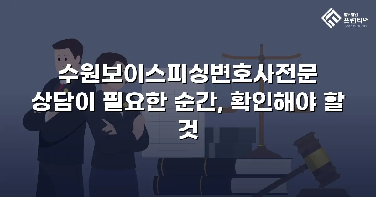 수원보이스피싱변호사전문 상담이 필요한 순간, 확인해야 할 것