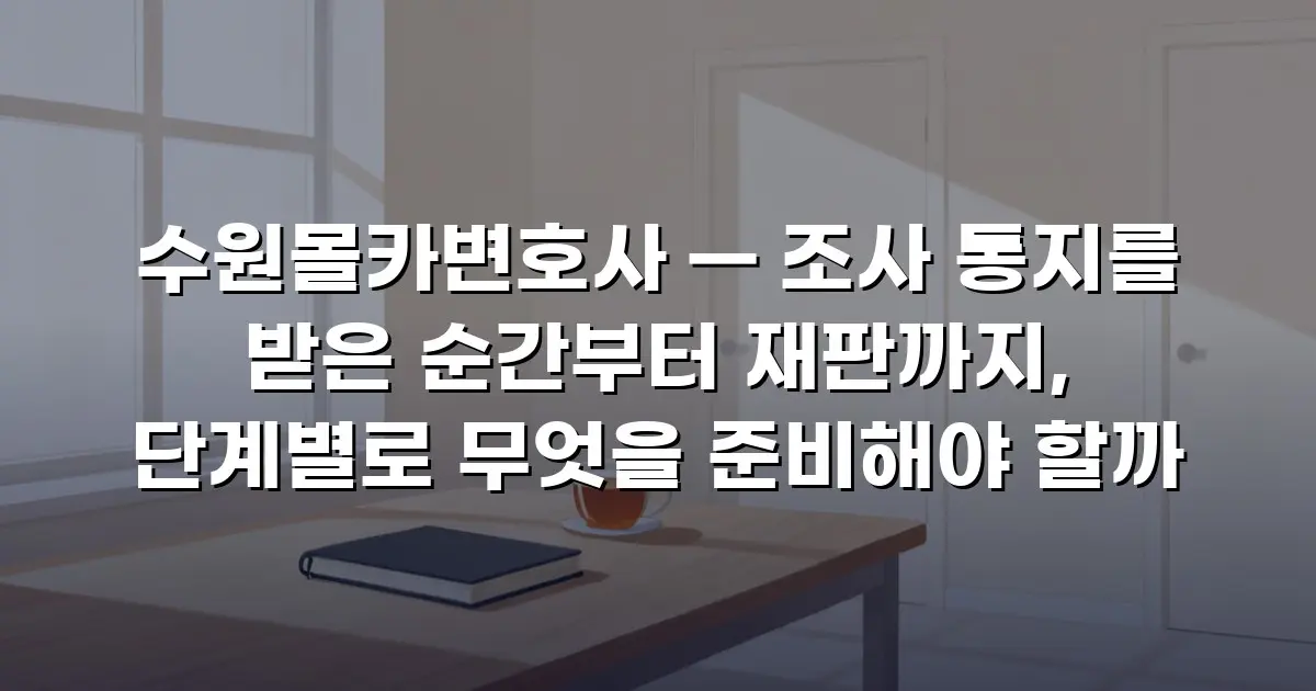 수원몰카변호사 — 조사 통지를 받은 순간부터 재판까지, 단계별로 무엇을 준비해야 할까