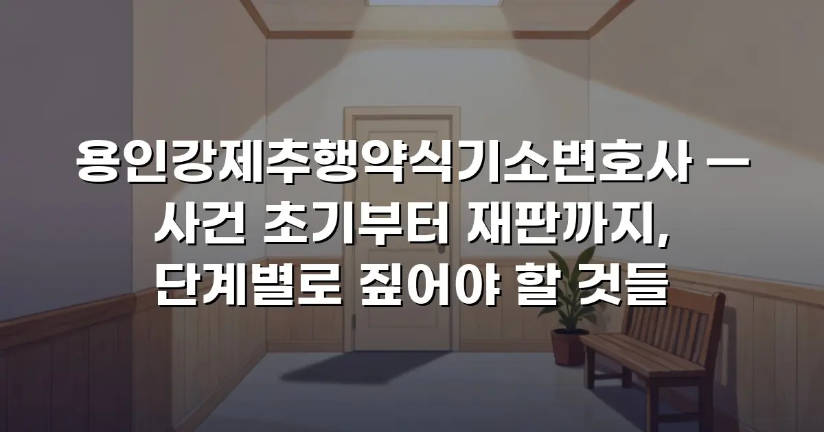 용인강제추행약식기소변호사 — 사건 초기부터 재판까지, 단계별로 짚어야 할 것들