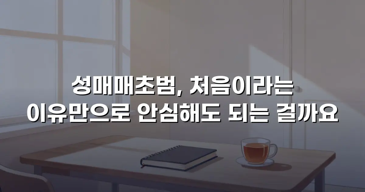 성매매초범, 처음이라는 이유만으로 안심해도 되는 걸까요