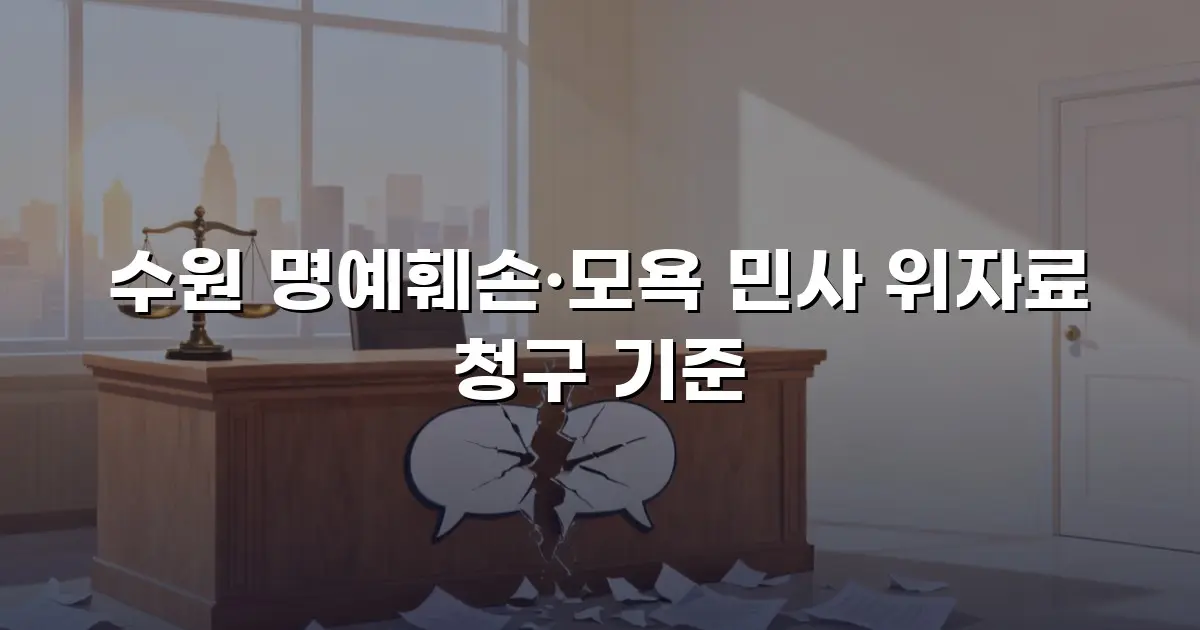 수원 명예훼손·모욕 민사 위자료 청구 기준
