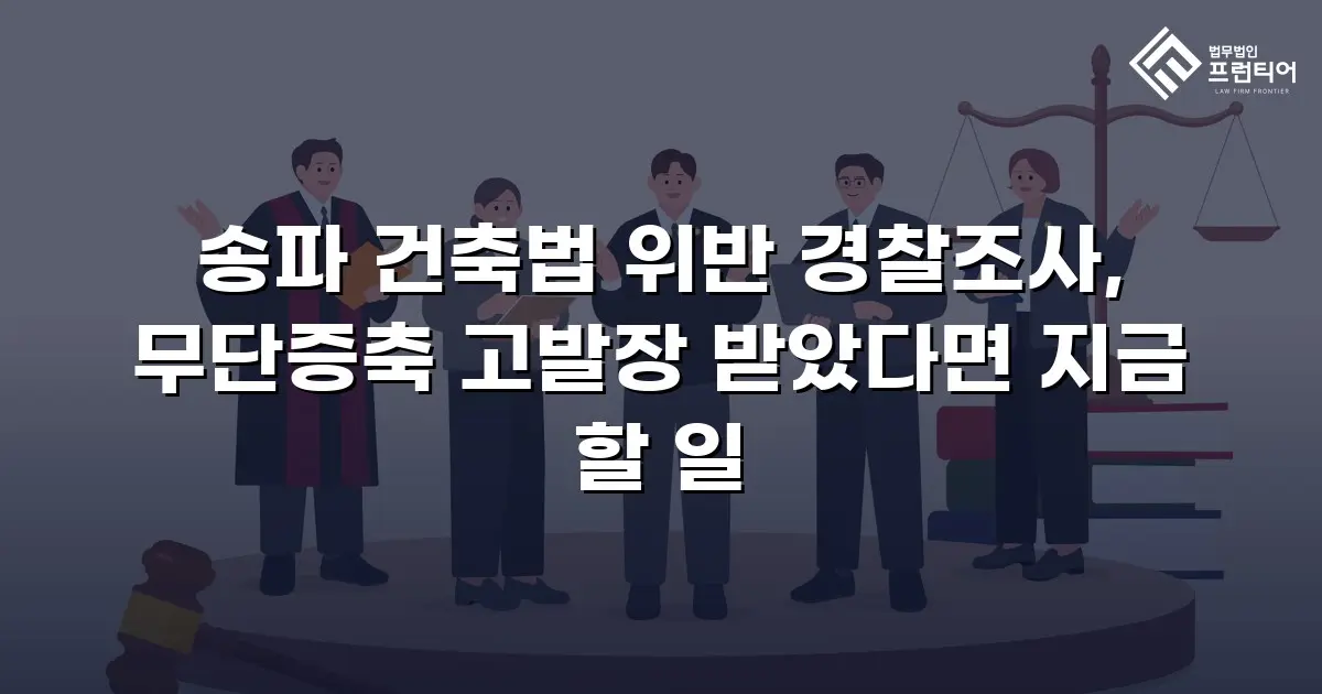 송파 건축법 위반 경찰조사, 무단증축 고발장 받았다면 지금 할 일