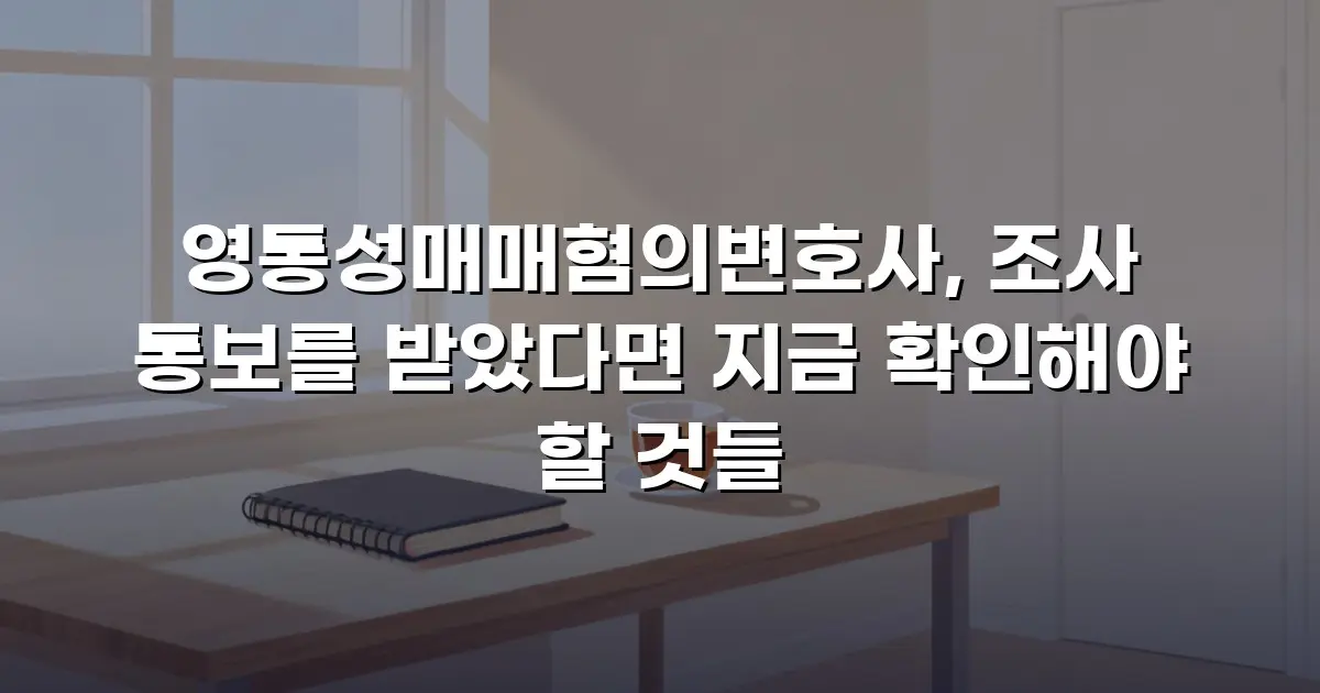 영통성매매혐의변호사, 조사 통보를 받았다면 지금 확인해야 할 것들