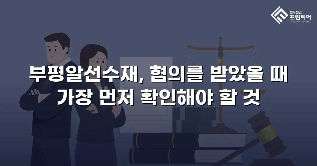 부평알선수재, 혐의를 받았을 때 가장 먼저 확인해야 할 것