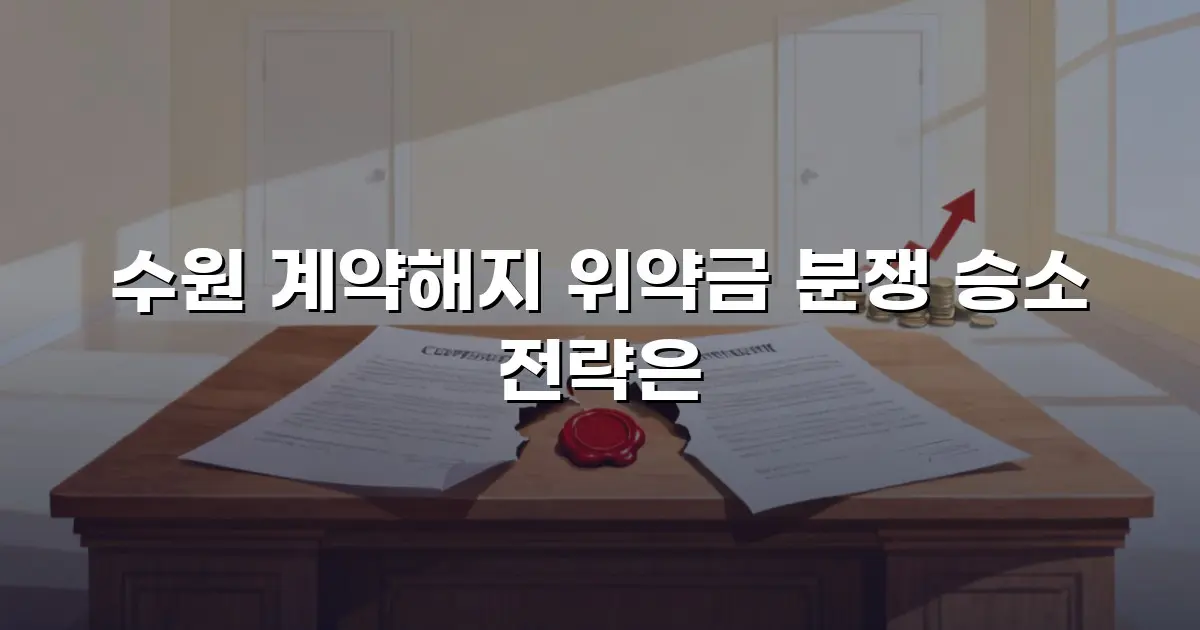 수원 계약해지 위약금 분쟁 승소 전략은