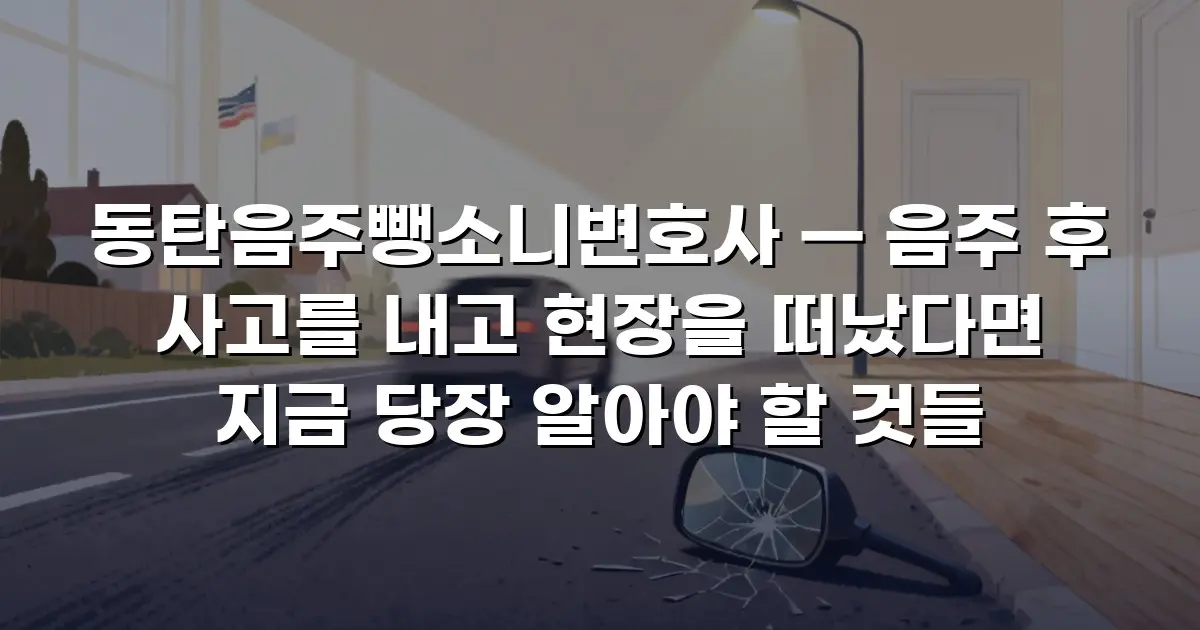 동탄음주뺑소니변호사 — 음주 후 사고를 내고 현장을 떠났다면 지금 당장 알아야 할 것들