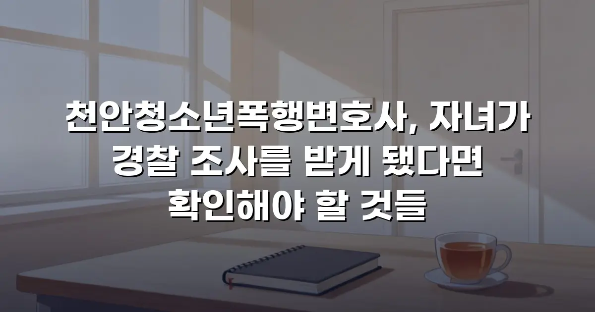 천안청소년폭행변호사, 자녀가 경찰 조사를 받게 됐다면 확인해야 할 것들