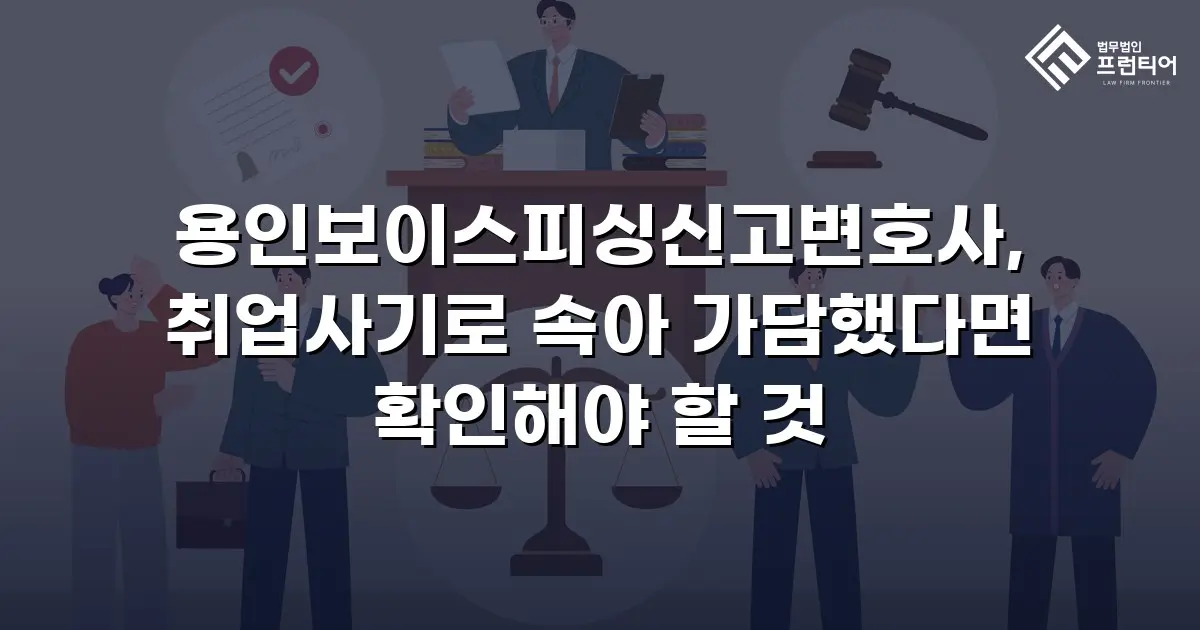 용인보이스피싱신고변호사, 취업사기로 속아 가담했다면 확인해야 할 것