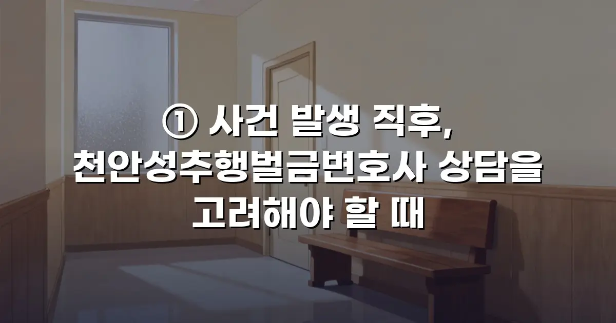 ① 사건 발생 직후, 천안성추행벌금변호사 상담을 고려해야 할 때