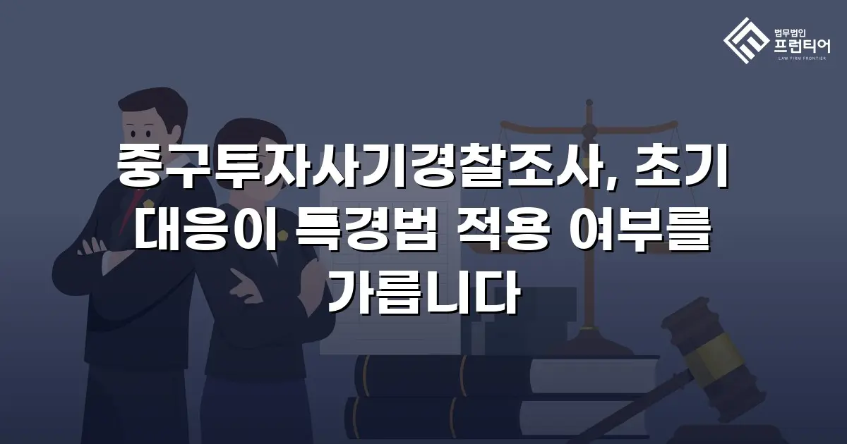 중구투자사기경찰조사, 초기 대응이 특경법 적용 여부를 가릅니다