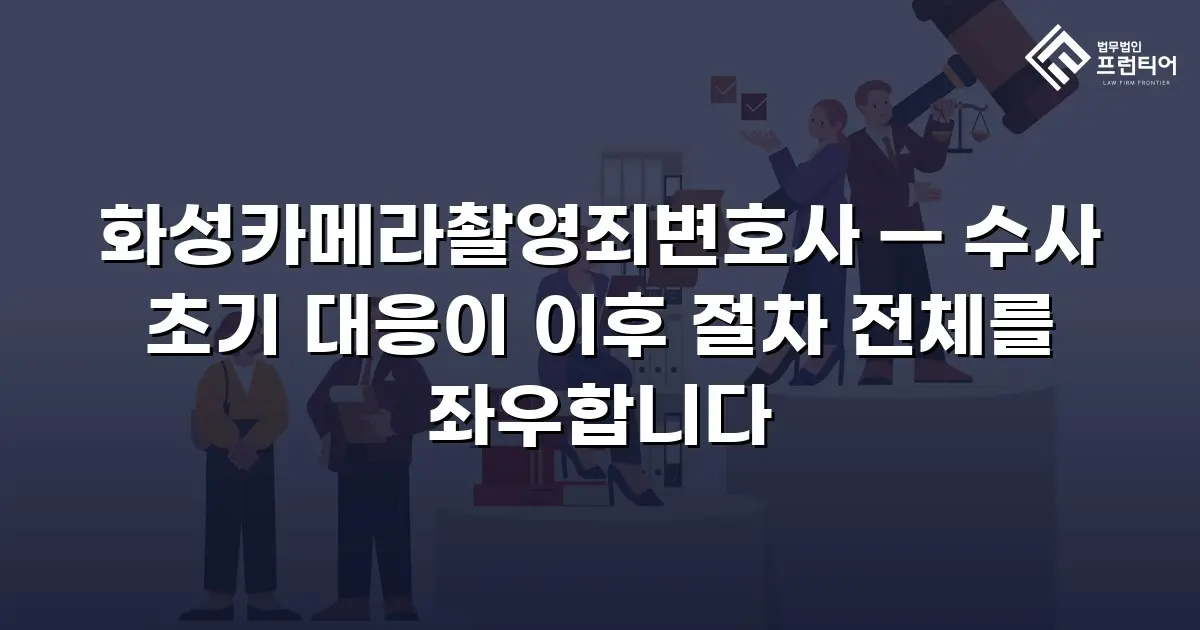 화성카메라촬영죄변호사 — 수사 초기 대응이 이후 절차 전체를 좌우합니다