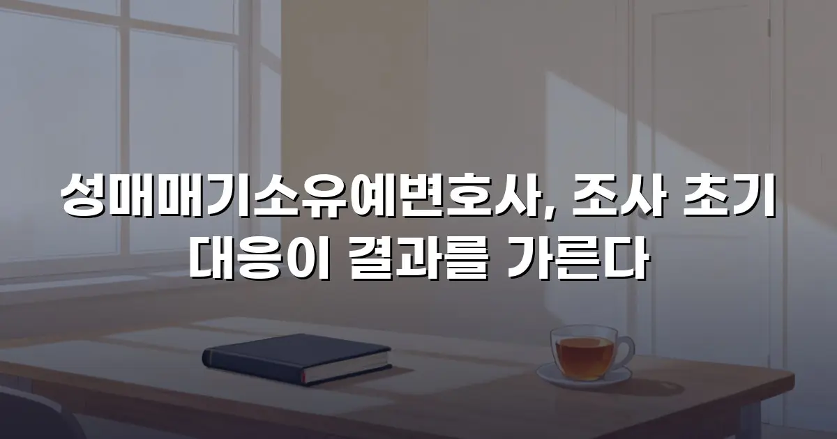성매매기소유예변호사, 조사 초기 대응이 결과를 가른다