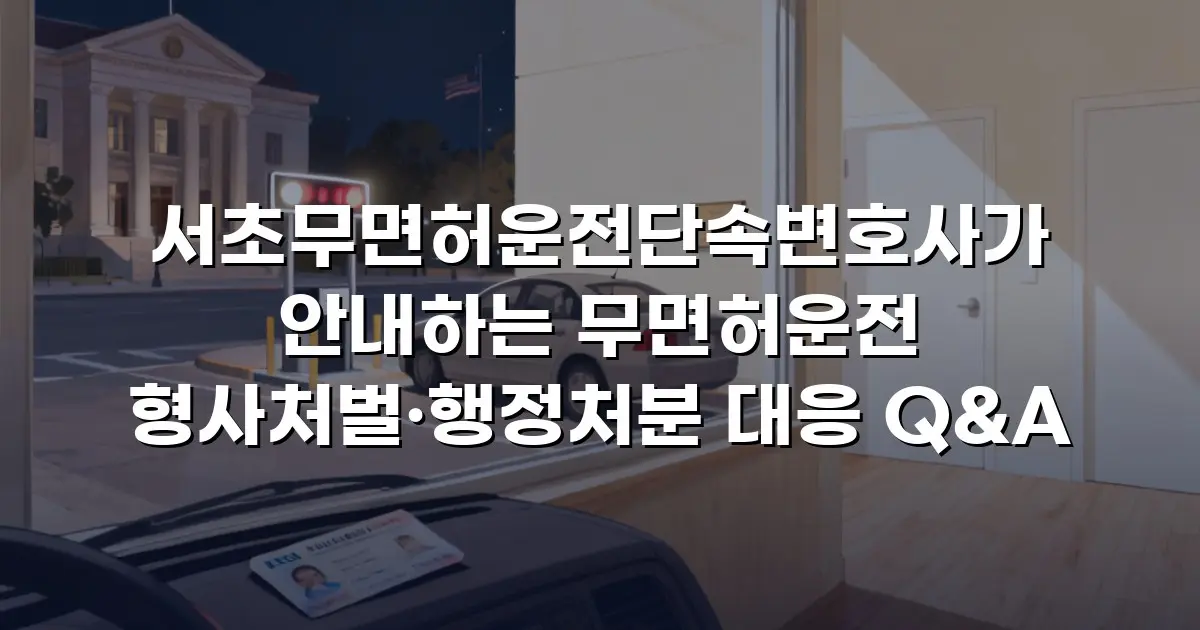 서초무면허운전단속변호사가 안내하는 무면허운전 형사처벌·행정처분 대응 Q&A