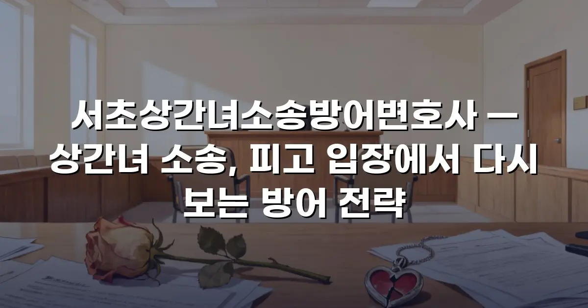 서초상간녀소송방어변호사 — 상간녀 소송, 피고 입장에서 다시 보는 방어 전략