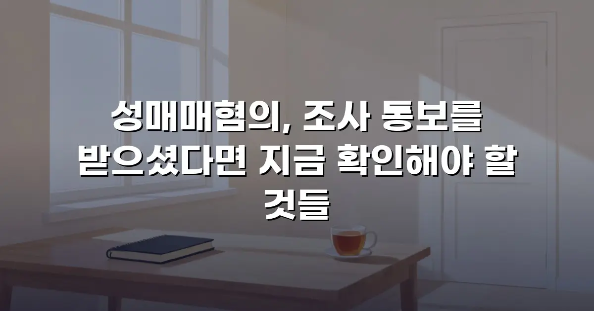 성매매혐의, 조사 통보를 받으셨다면 지금 확인해야 할 것들