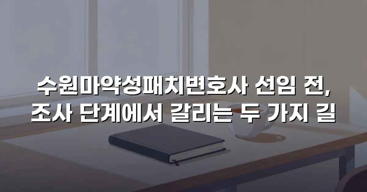 수원마약성패치변호사 선임 전, 조사 단계에서 갈리는 두 가지 길