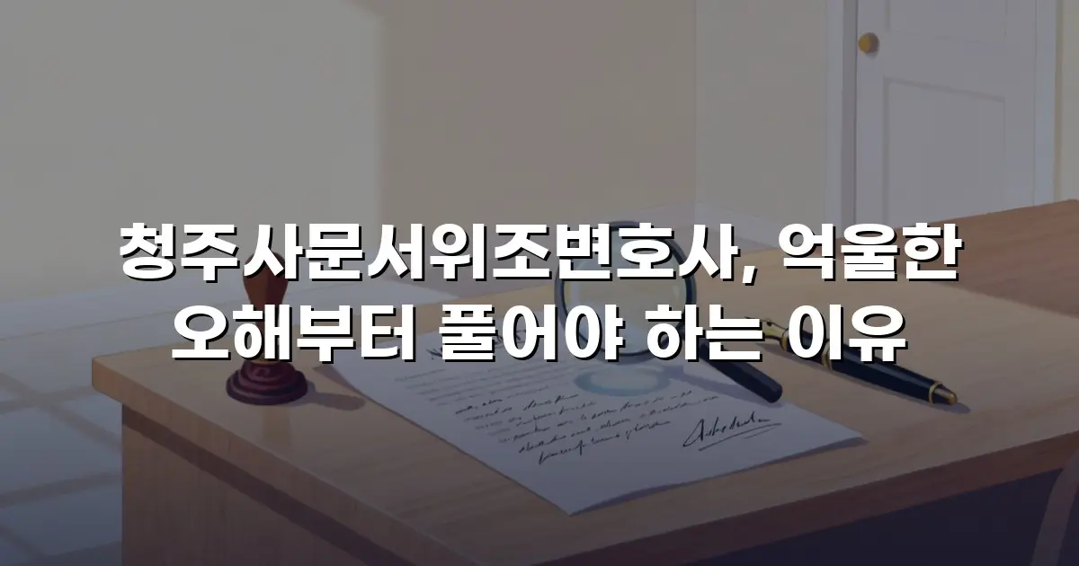 청주사문서위조변호사, 억울한 오해부터 풀어야 하는 이유