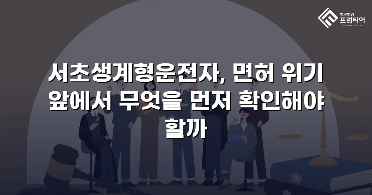 서초생계형운전자, 면허 위기 앞에서 무엇을 먼저 확인해야 할까