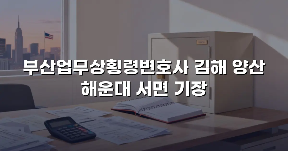 부산업무상횡령변호사 김해 양산 해운대 서면 기장