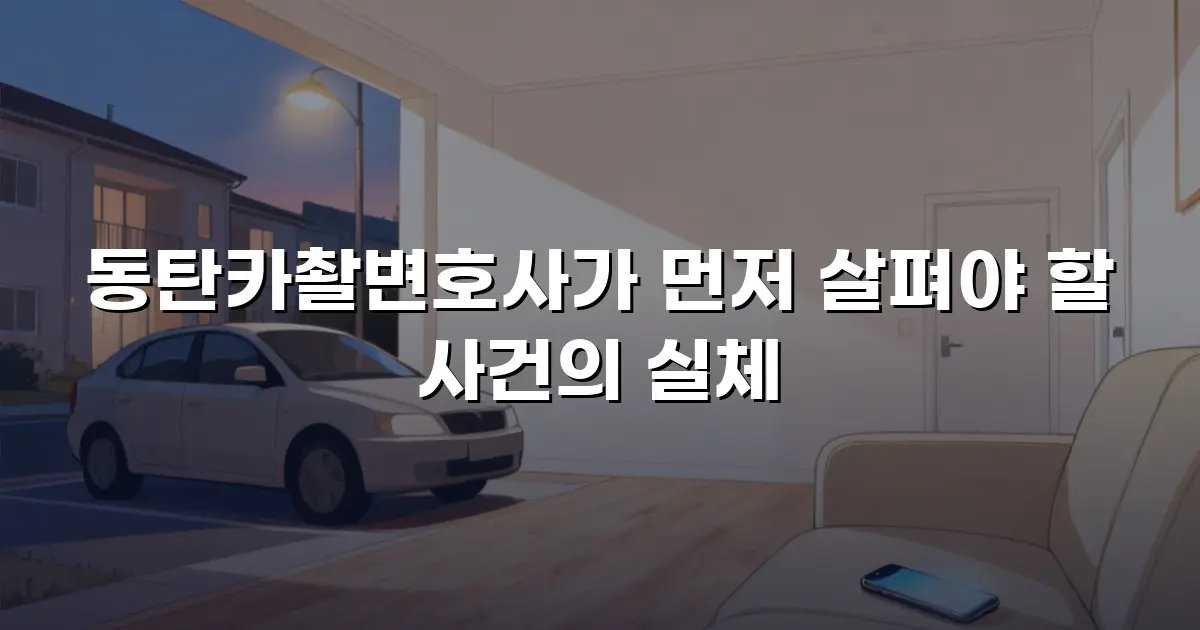 동탄카촬변호사가 먼저 살펴야 할 사건의 실체