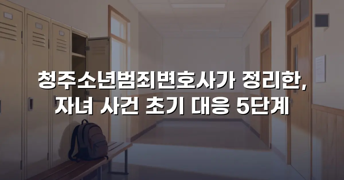청주소년범죄변호사가 정리한, 자녀 사건 초기 대응 5단계