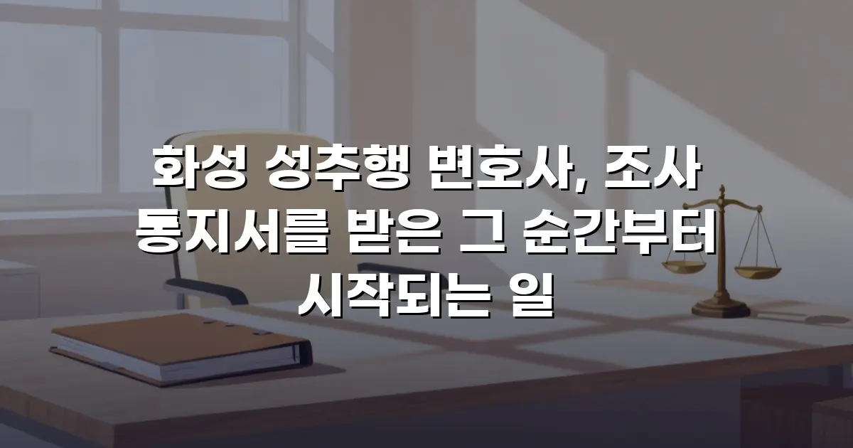 화성 성추행 변호사, 조사 통지서를 받은 그 순간부터 시작되는 일