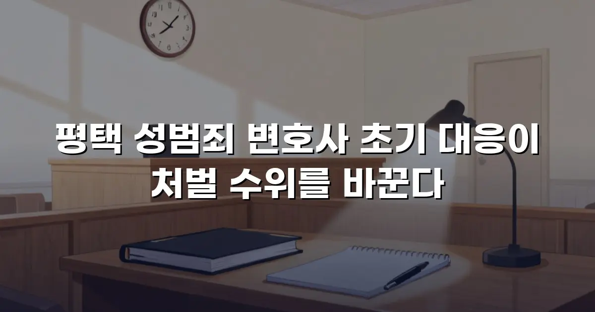 평택 성범죄 변호사 초기 대응이 처벌 수위를 바꾼다