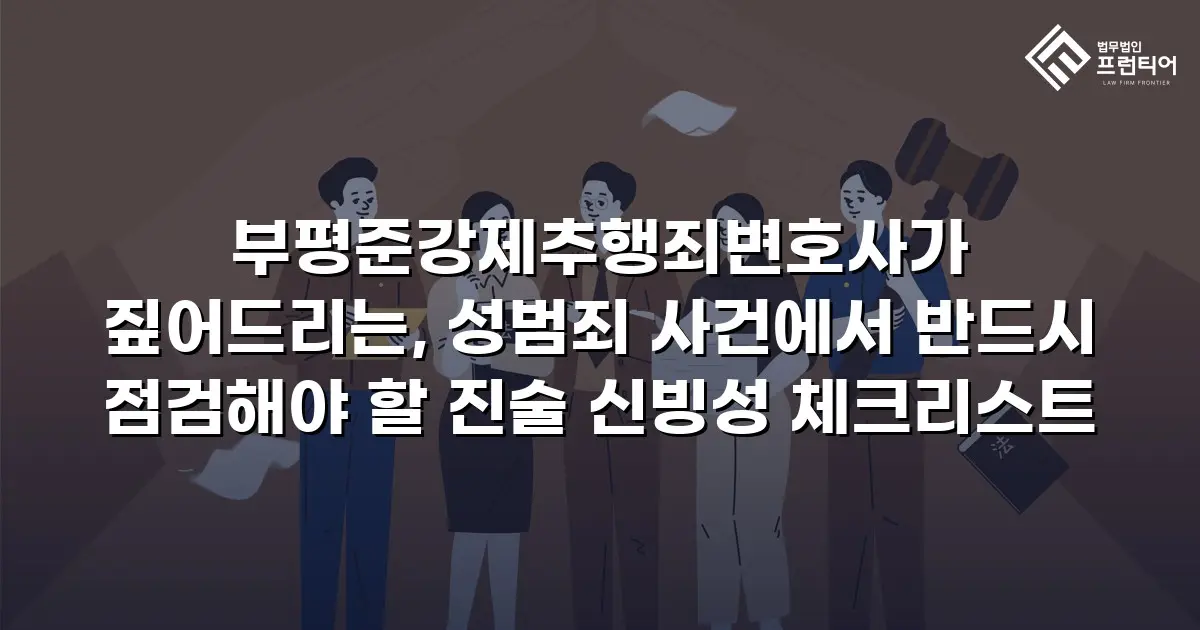 부평준강제추행죄변호사가 짚어드리는, 성범죄 사건에서 반드시 점검해야 할 진술 신빙성 체크리스트